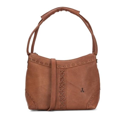 Leder schultertasche braun - leder, 26