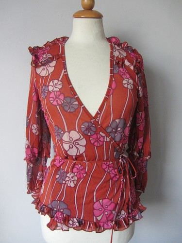 Kookai bluse wickelbluse braun - kookai,